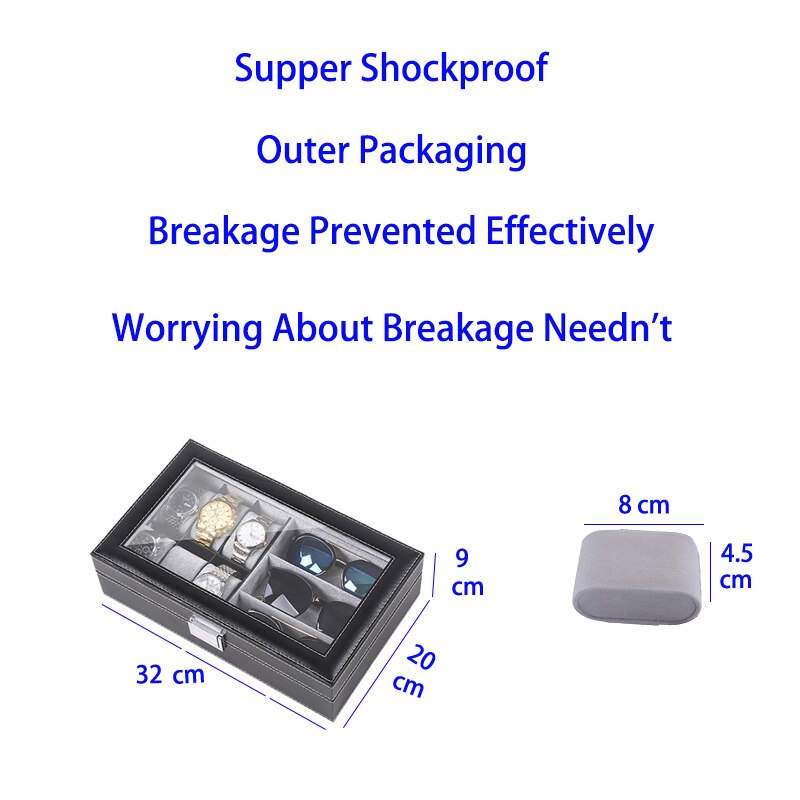 Watch Box Clock Box Watch Case Time Box Jewelry Box Jewellery organizer Jewellery holder for Glasses and Watch Holding