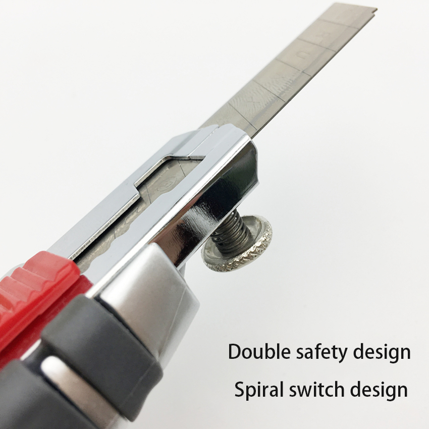 Cuchillo de alta resistencia SK5, hojas de papel tapiz de acero de aleación de 18mm, cuchillo de utilidad con bloqueo de tornillo, 5 cuchillas de almacenamiento Industrial para el hogar