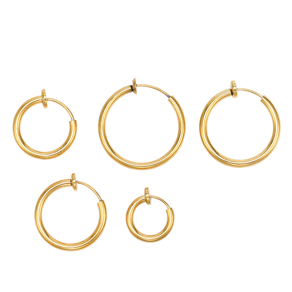 1-5 pares de aros de Clip de acero inoxidable sin agujeros para las orejas sin pendiente de perforación para pendiente de Clip sin perforación fabricación de joyas