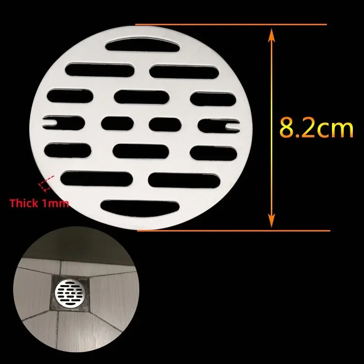 Universal Stainless Steel Round Floor Drains Cover Plate Sink Strainer Anti-clogging Shower Drains Hair Catcher Bathroom Fixture: black