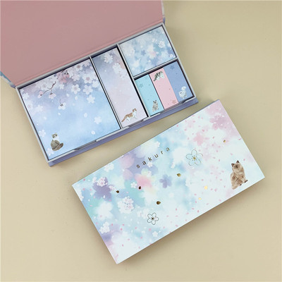 Creatieve leuke doos mode memo sticker Sticky Notes doos verpakt bericht paster: Rood