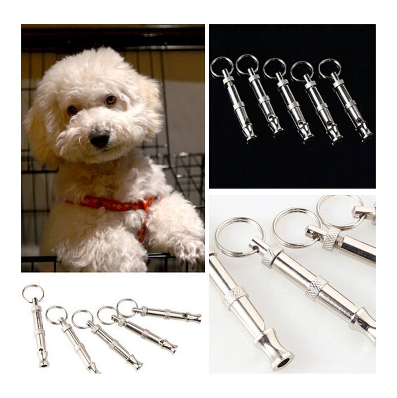 Outdoor Training Portable Stainless Steel Loudly Key Chain Durable Adjustable Sound Flute Puppy Pet Dog Whistle