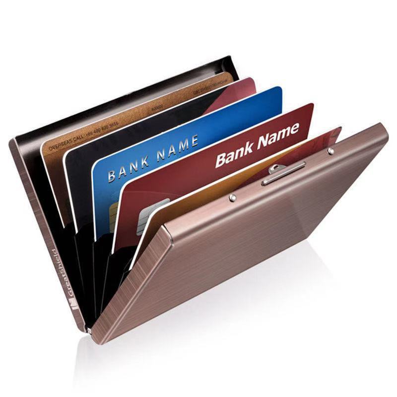 Exquisite Aluminum Antimagnetic Card Holder Women Men Metal Credit Card Business Card Holders Simple Purse Wallet