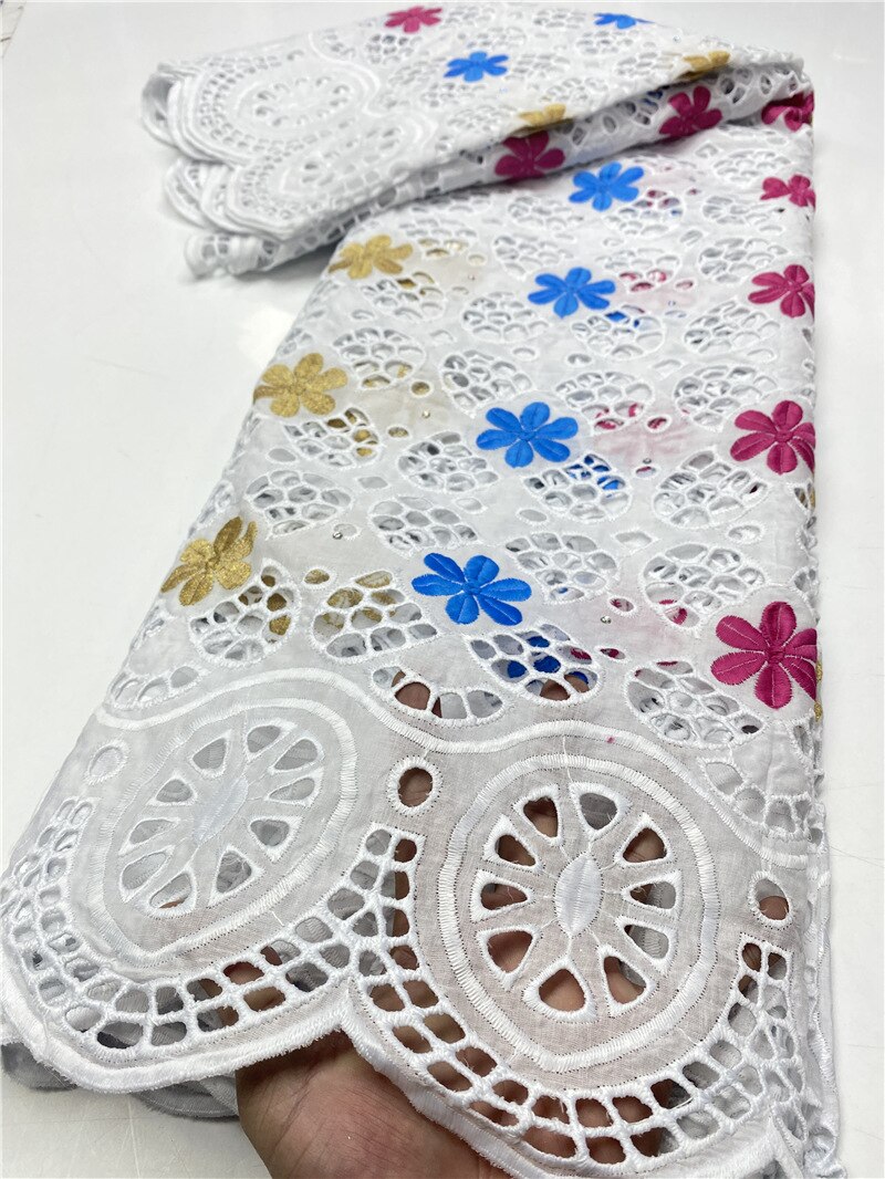 African Lace Fabric Lace Swiss Voile Lace Nigerian Dry Lace Fabrics With Stones For Wedding Sewing YA3649B-1