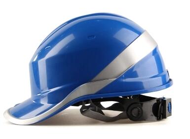 Sikkerhedshjelm arbejde abs beskyttelseshætte justerbar hjelm med fosforstribe byggeplads isolerende beskytte hjelme: Blå