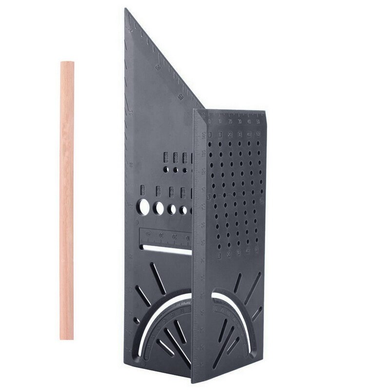 Woodworking Scribe Mark Line Gauge T-Type Ruler Square Layout Miter 90 Degree Gauge Measuring Gauging Carpenter: Gray  Set