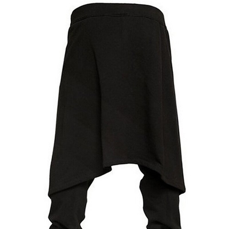 Susola cool herre gotisk punk stil haremsbukser sorte hip hop streetwear skinny kjole nederdel bukser bukser imiteret todelt sæt