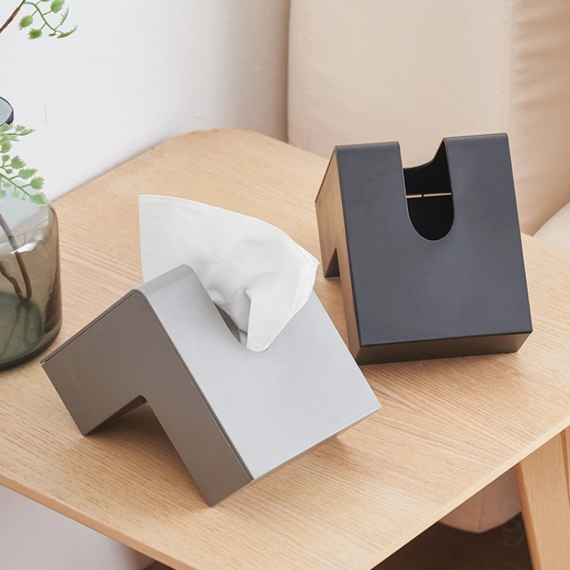 Japanese ins air-pumped paper box net red high appearance level L-shaped tissue box living room simple Kleenex box