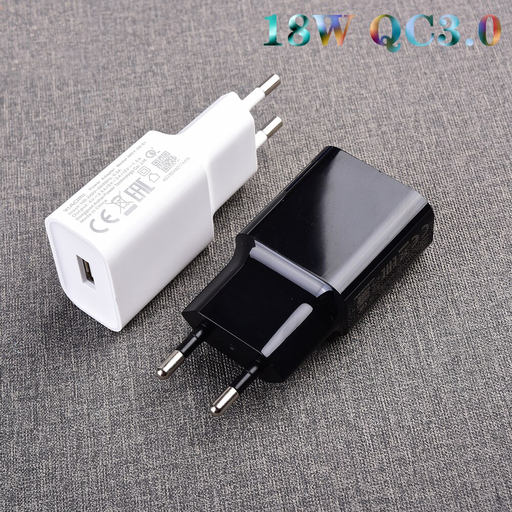 Originele Xiaomi Redmi Note 9 S 18W QC3.0 Fast Charger Eu/Us Wall Adapter Voor Mi 10 Lite 8 9 Se CC9 A3 9T Pro Redmi Note 7 8 9 Pro