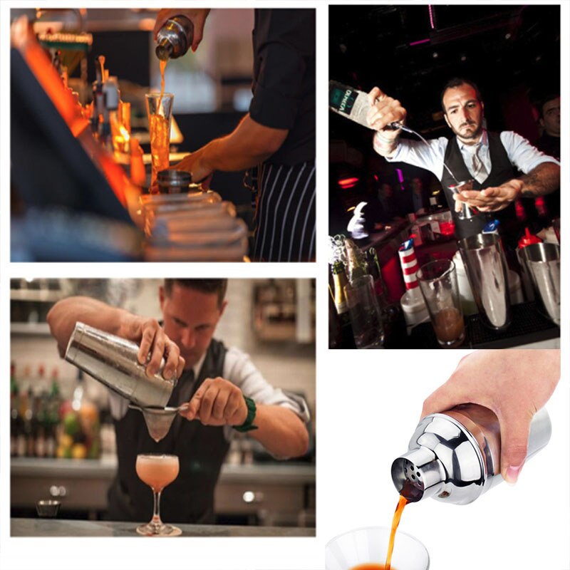 Stainless-Steel 1-12-Piece Cocktail Shaker and Bar Tool Set With Cocktail Stand and Drink Recipe