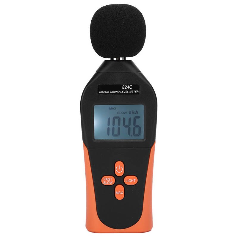 824C Portable Digital Sound Level Meter Noise Decibel Monitor Tester Measurement 30 to 130dBA