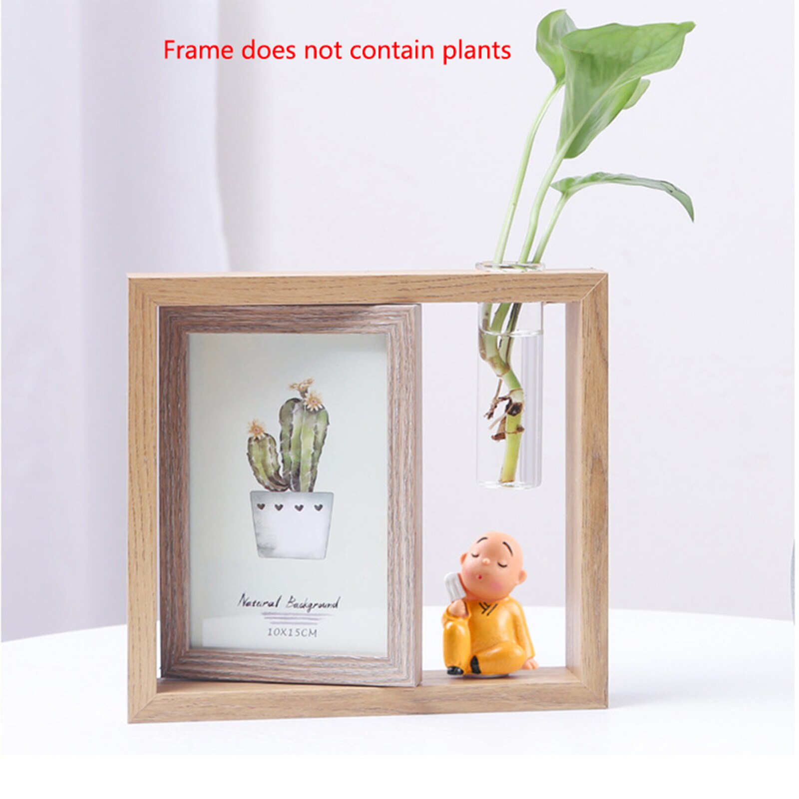 Marco de foto de madera de 6 pulgadas, con luz 3D giratorio de doble cara, de dibujos animados, estilo nórdico, decoración creativa: Rojo