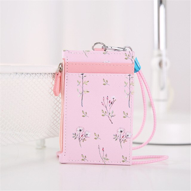 neue Lanyards Abzeichen Karteninhaber Nette Floral Benannt Karte Halter Männer frauen Bank Id Ic Kreditkarte Halter Strap karteninhaber: Pink