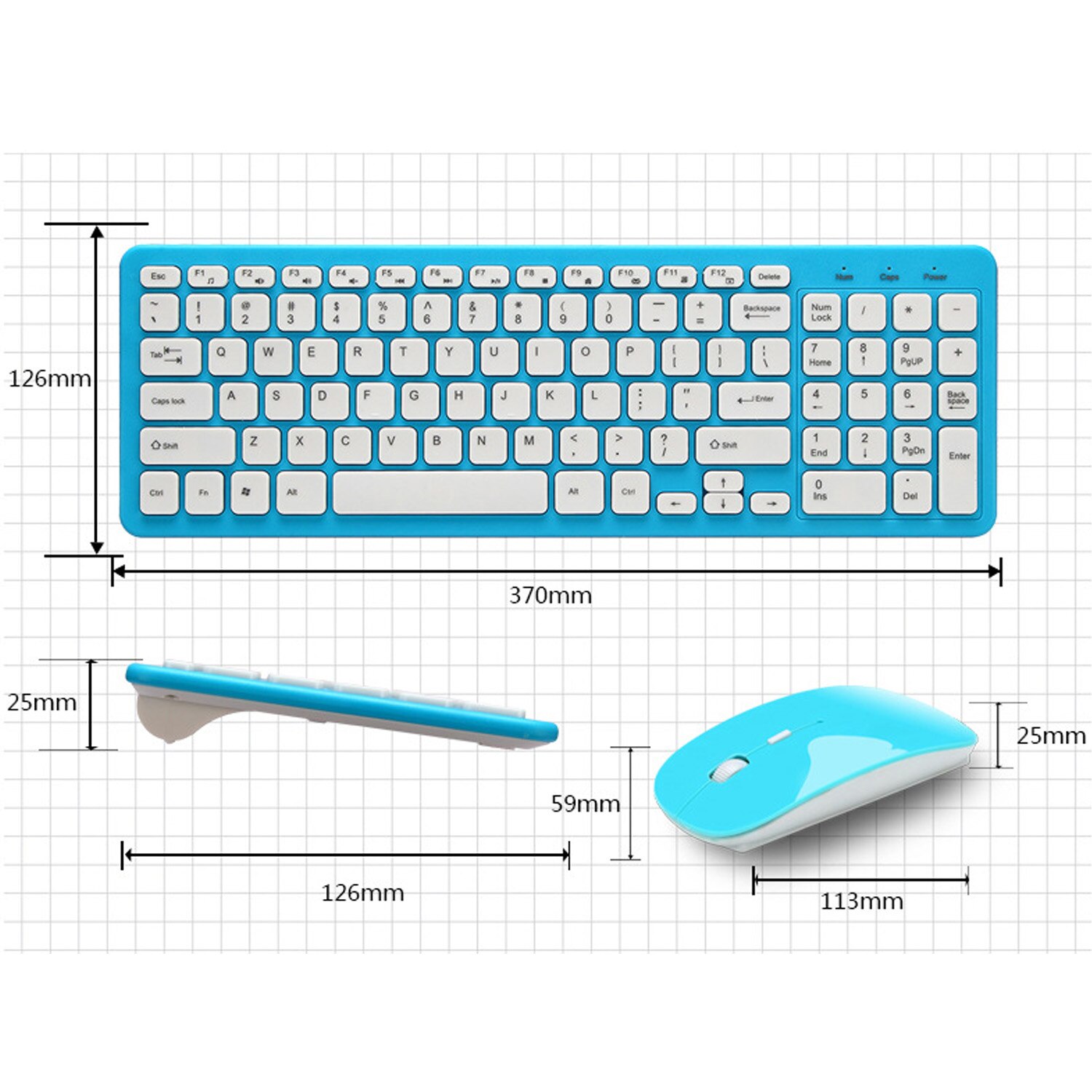 Elisona 2.4 GHz Wireless Keyboard and Mouse Set Ultra Slim Key board pad with Number Pad Mini Keyboard for Desktop PC Laptop
