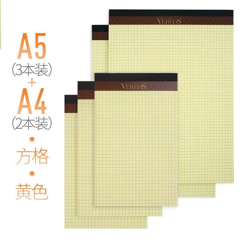 Book Kaisa Vitas writepads American Laptop A4 Writing Pads Tearable Grid Noteboy Notebook Vertical: A4 Yellow Grid 2 Present   A5 Yellow Grid 3