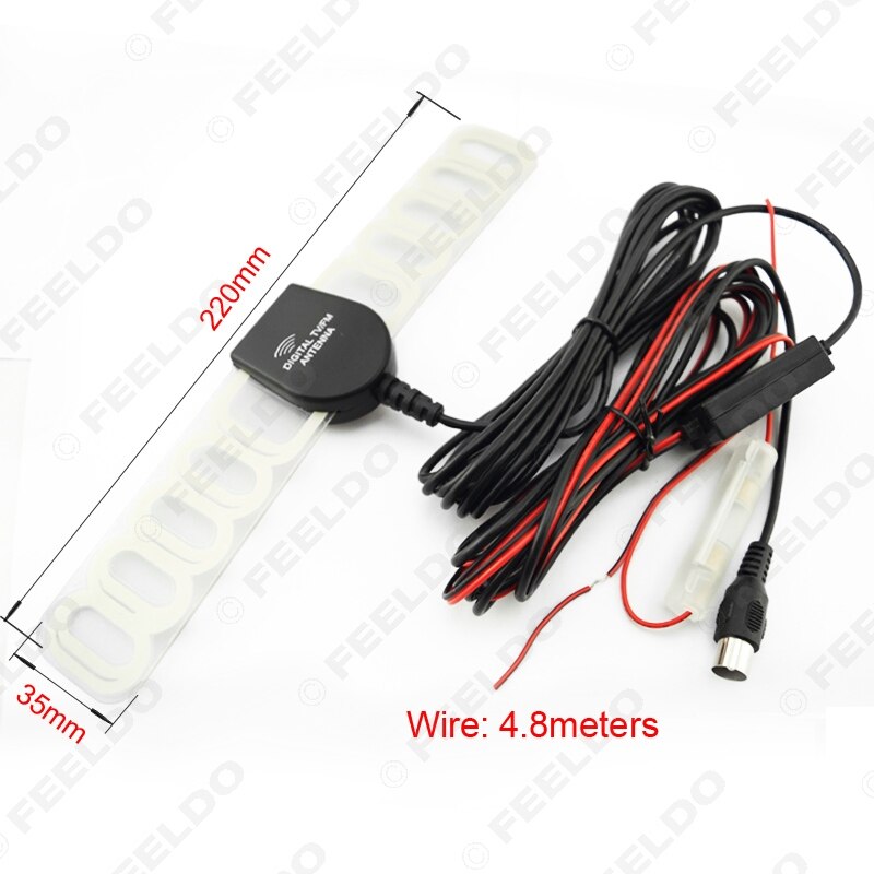 FEELDO Car IEC Connector Active TV Antenna Aerial With Built-in Amplifier #FD-954