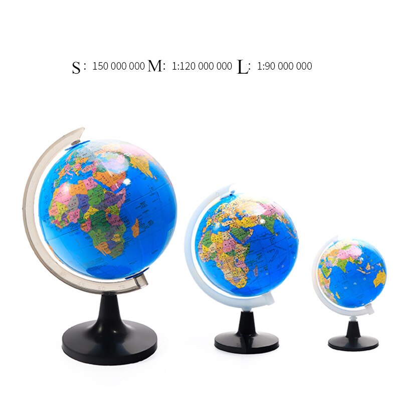 360-degree Rotating Student Globe Geography Educational Decoration Children Learn Large Globe World Earth Map Teaching Aids