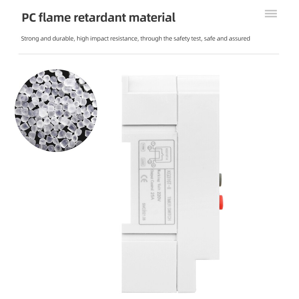 Digital Timer Switch Time Relay 220V 3A Programmable Din Rail Timer Switch Micro-computer KG316T-II Electronic Time Switch Relay
