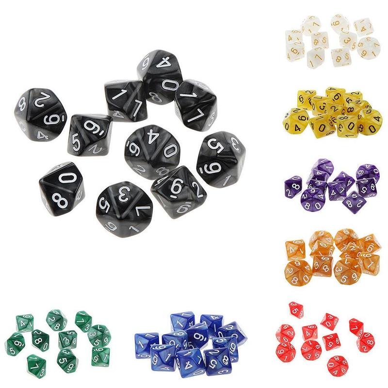Dados de 12 caras D12, dados poliédricos para familiar, juego de rol, Club D & D, accesorios de acrílico, juego de Pub, E3A0, 10 Uds.