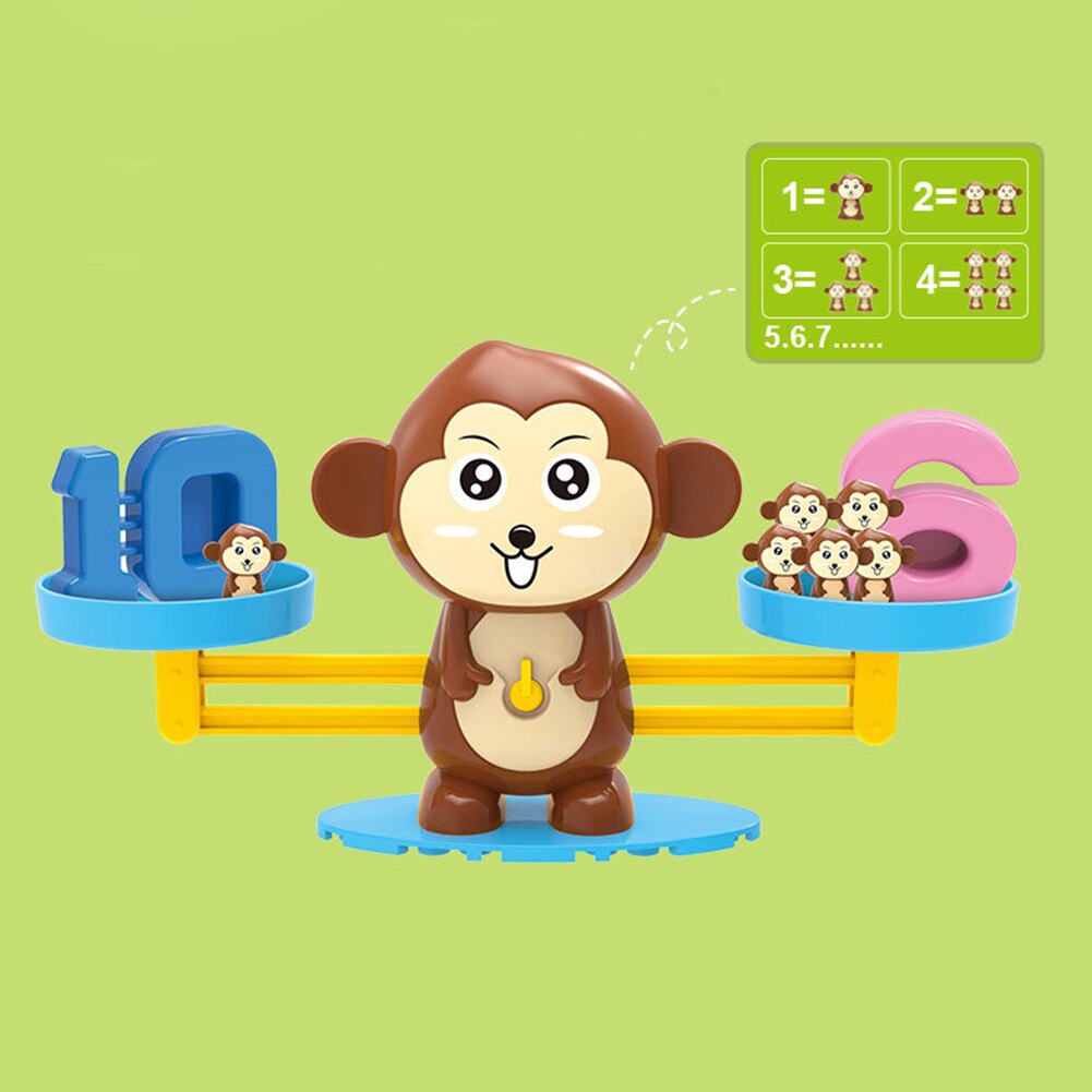 Montessori Math Toy Digital Monkey Balance Scale Educational Math Penguin Balancing Scale Number Board Game Kids Learning Toys