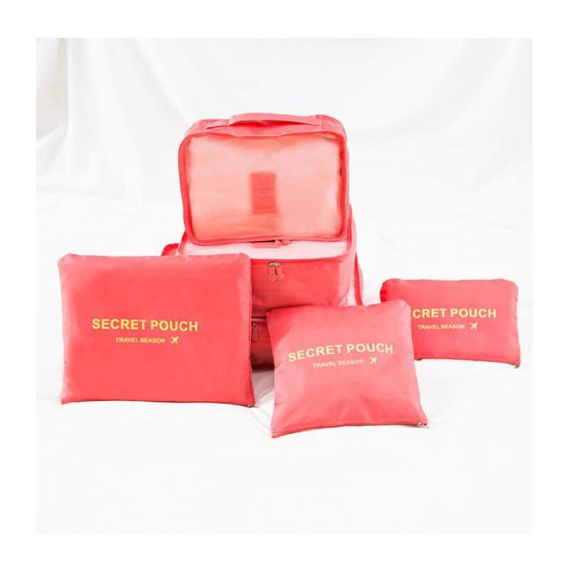 Qiaqu 6 Stks/set Reizen Opbergzakken Draagbare Bagage Organisator Kleding Tidy Pouch Koffer Verpakking Waszak Reizen Accessoires