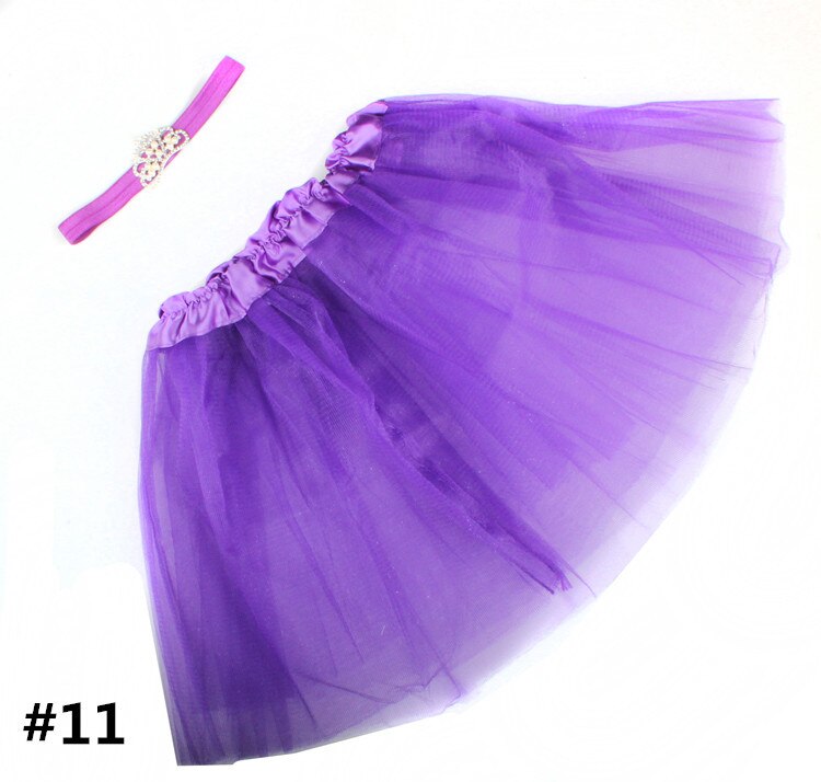 Kroon Haarband Baby Pak Kinderen Tutu Rok Haarband Pak Baby Fotografie Gaas Rok Infant Tulle Rok: Paars