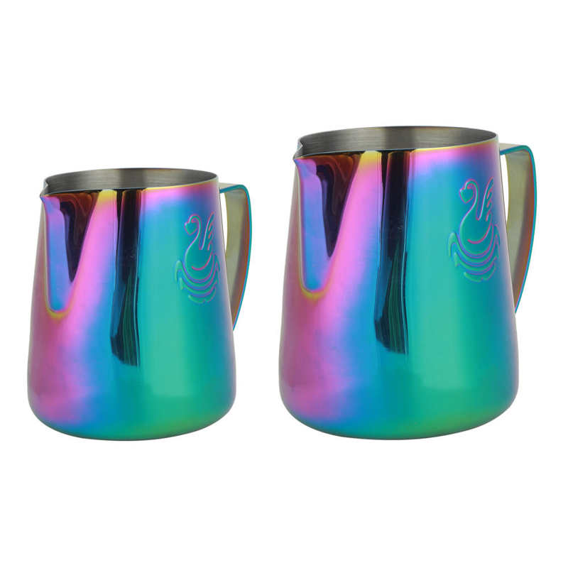 Tasse à lait tasse coloré épaissir acier inoxydable café lait mousse tasse pichet cruche pour la maison café Latte Art tasse à café