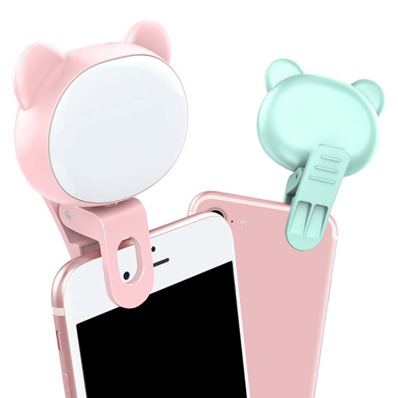 Mini Portable Clip-on Selfie Flash LED Mobile Phone Selfie Light for Night Q6PA: WR