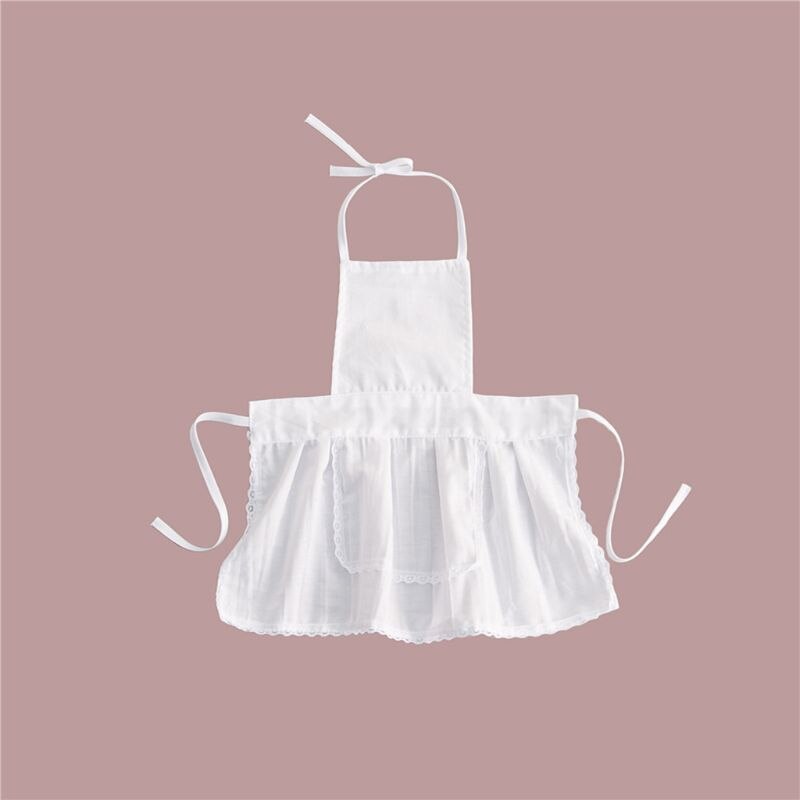 2 stk sød baby kok forklæde og hat spædbarn barn hvid kok kostume fotografering prop  h55b