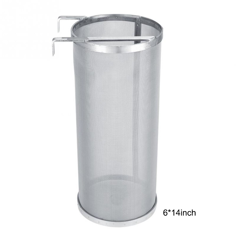 Stainless Steel Homemade Brew Beer Hop Mesh Filter Strainer Beer Brewing Hop Mesh Filter Strainer with Hook: 6x14 inch