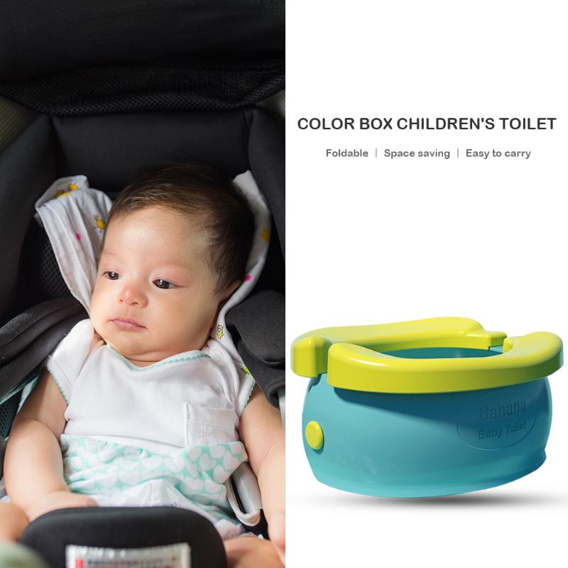 Portable Baby Infant Camera Pots Cartoon Banana Foldaway asiento de entrenamiento para el baño viajes orinal anillos para niños
