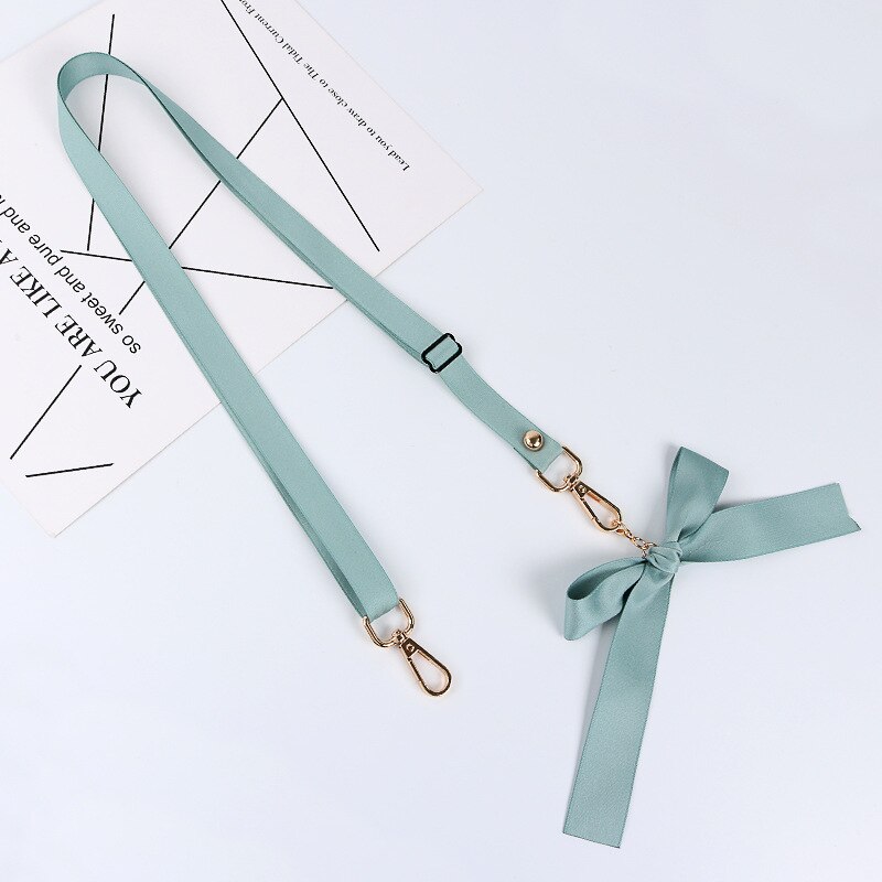 Shellnail Mobile Phone Straps diagonal straddle phone shell lanyard bow telescopic rope diy accessories bag shoulder strap: Green