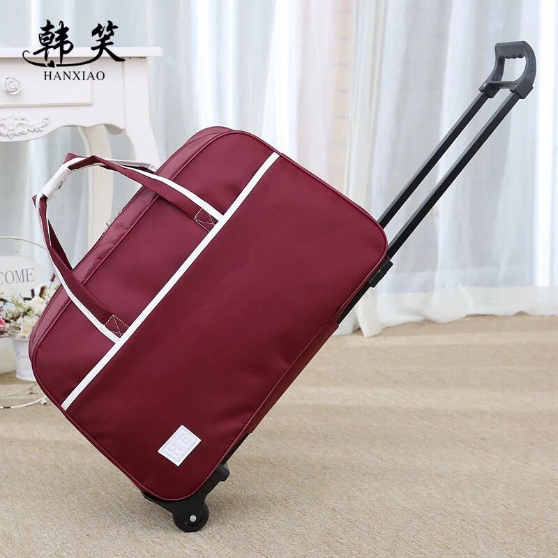 Rolling Bagage Tas Op Wielen Trolley Bagage tas gaan Winkelen Reizen Koffers voor Meisjes Vrouwen Handtas Bagage Boarding doos: red / 20"