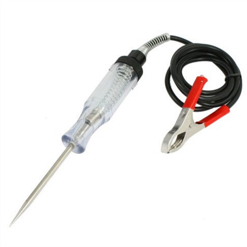 1 Pc DC 6-24V Auto Electrical Voltage Tester Electroprobe Black Clear w Clip