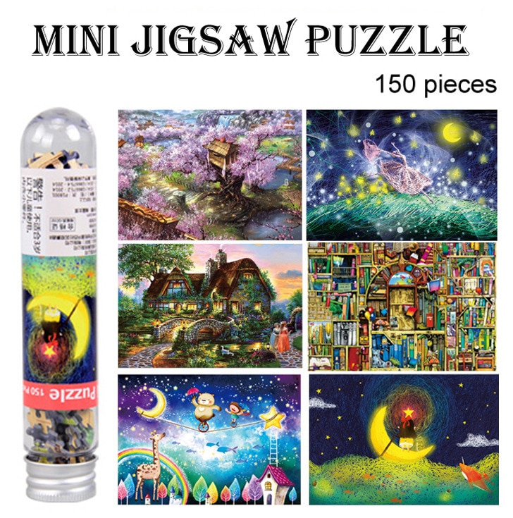 Puzzle 150 Pieces Kids Adults Mini Circular Tube Puzzles rompecabezas 150 piezas Puzzle Game Children Souptoys