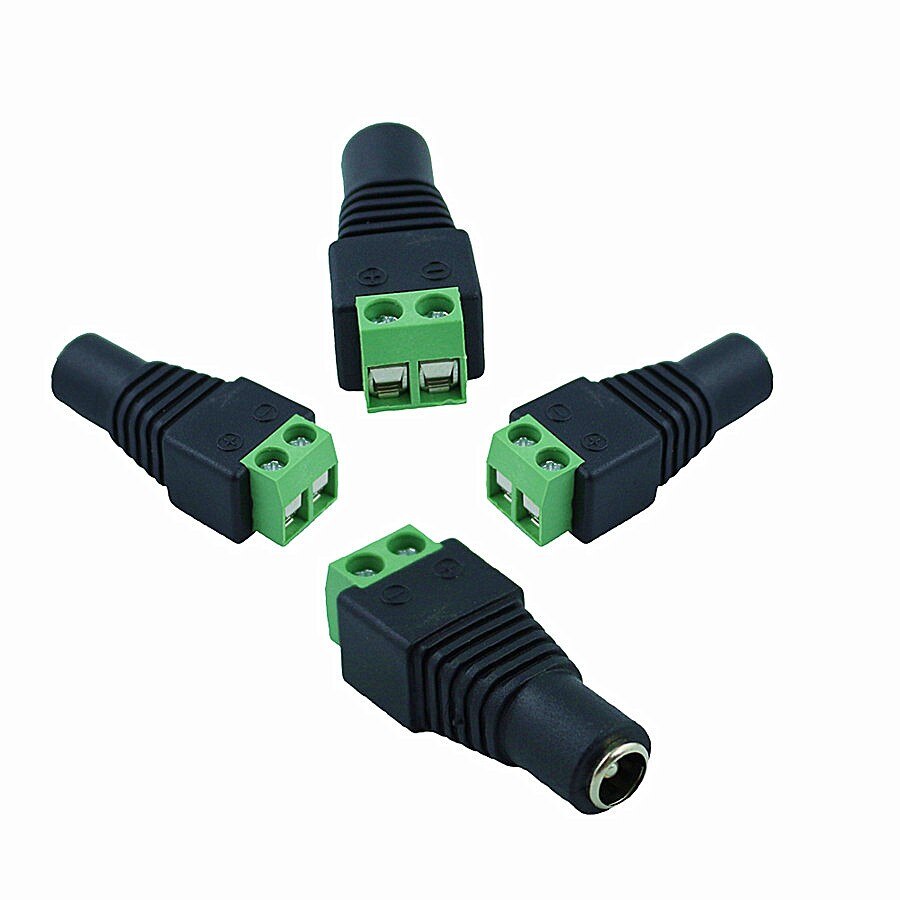 Smart Electronics Male Female 5.5 x 2.1mm DC Power 12V 24V Jack Adapter Connector Plug CCTV Camera
