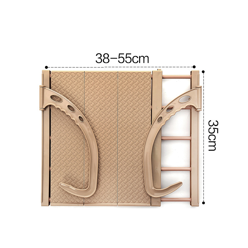 Multifunction Home Balcony Hanging Hanger Shelf Adjustable Foldable Clothes Shoes Drying Rack Holder Storage Organizer Shoe Rack: Brown-S