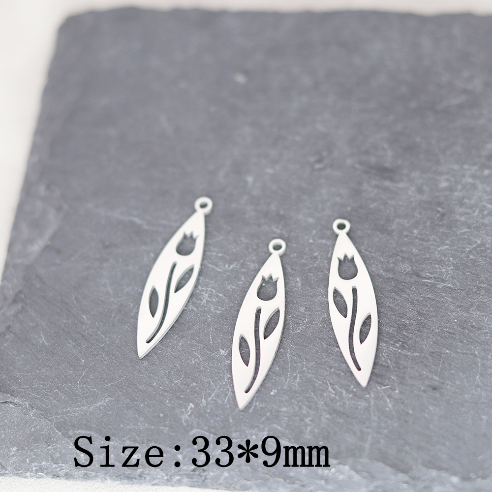 Breloques en forme de feuille d' Salix avec pompons, 3 pièces, bricolage artisanal, boucles d'oreilles Vintage, collier, fabrication de bijoux, feuilles de plantes, pendentif en acier inoxydable, accessoire: Plaqué zinc noir