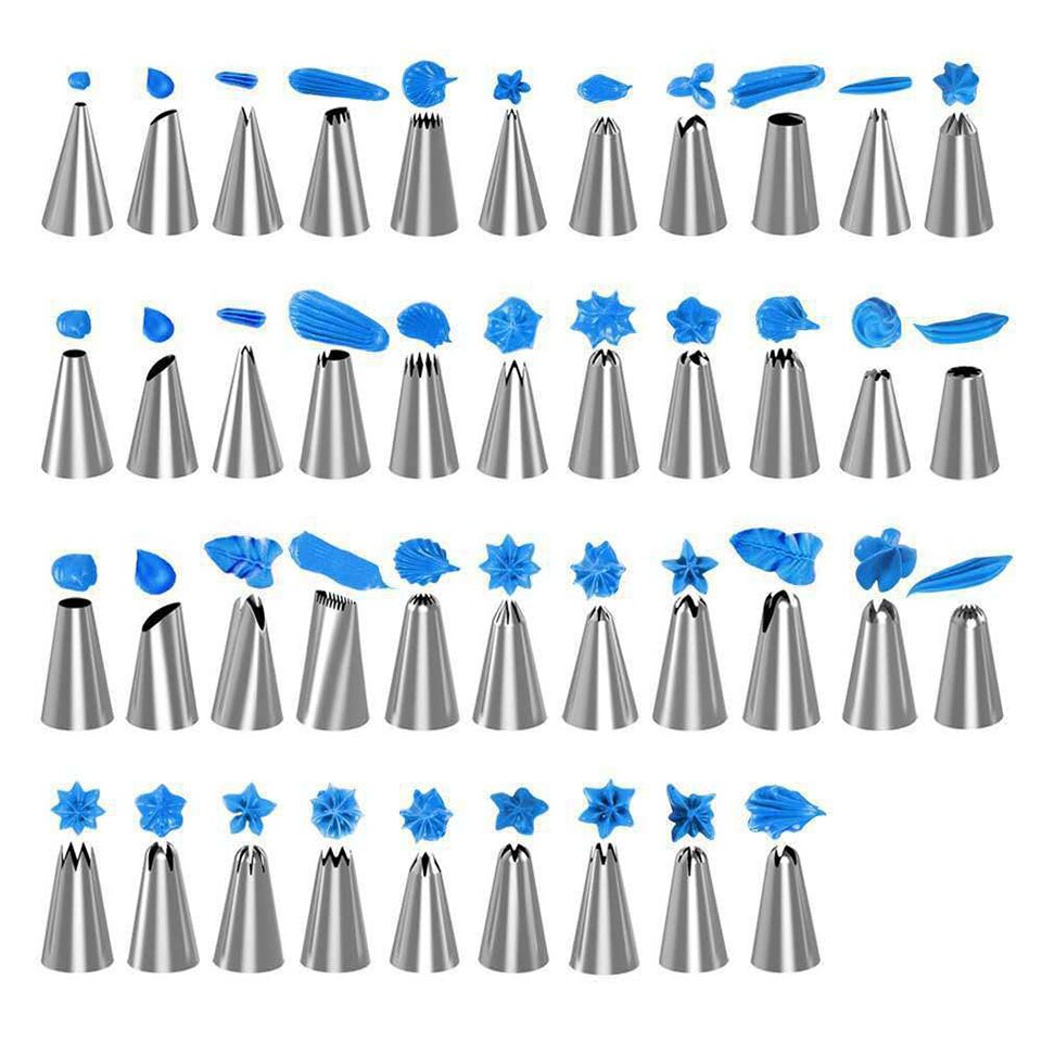 66Pcs Cake Decorating Tools Kit Baking Supplies Set Cookie Cutter Piping Tips Frosting Pastry Bags Icing Spatula Scraper