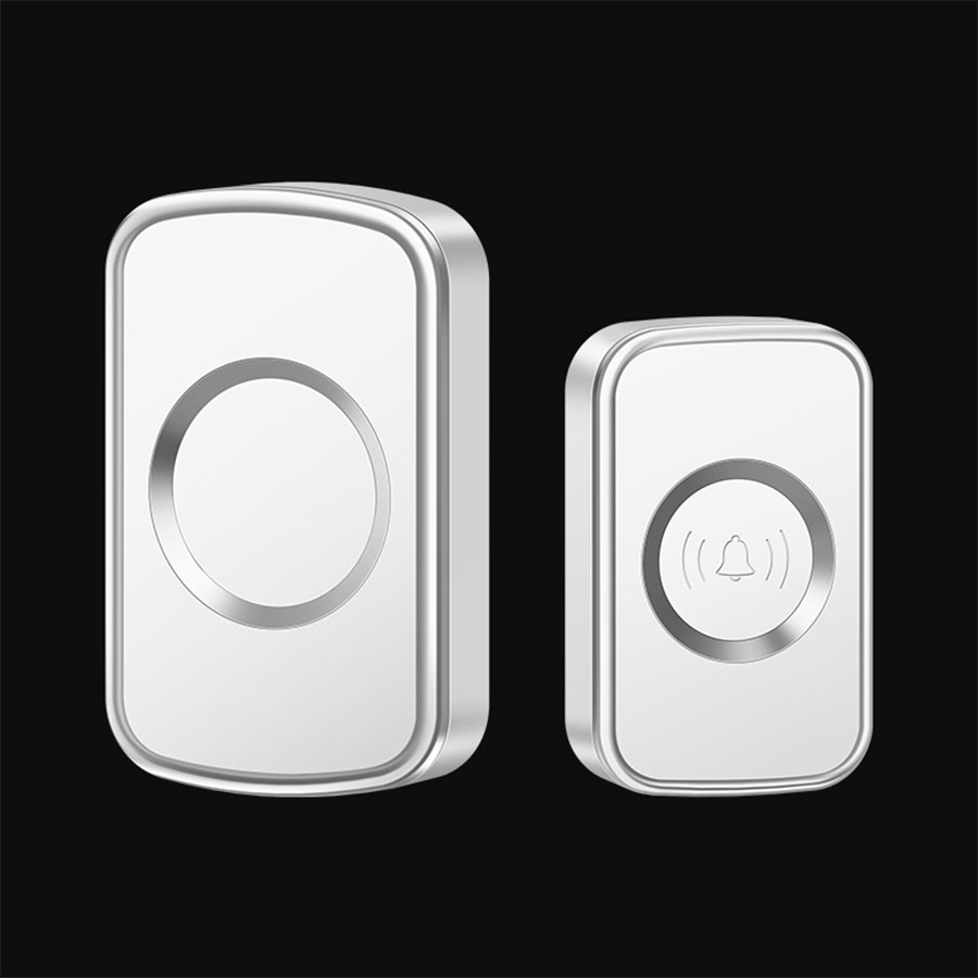 CACAZI Heimat DC batteriebetriebene kabellose wasserdichte Türklingel, intelligente 300-Meter-Fernbedienung, 60 KlingeltöNe, draussen-Anrufglocke: Elfenbein