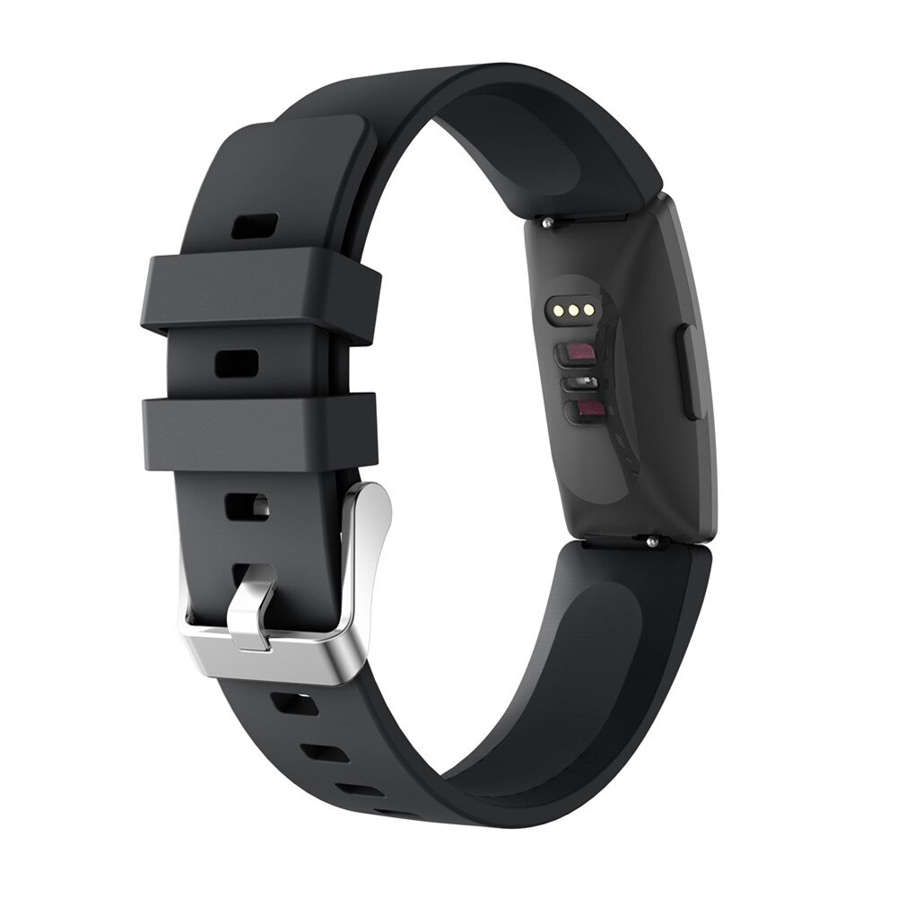 for Fitbit Inspire HR silicone strap for Fitbit Inspire HR sport unisex frontier/classic wrist bands strap accessory: black / S