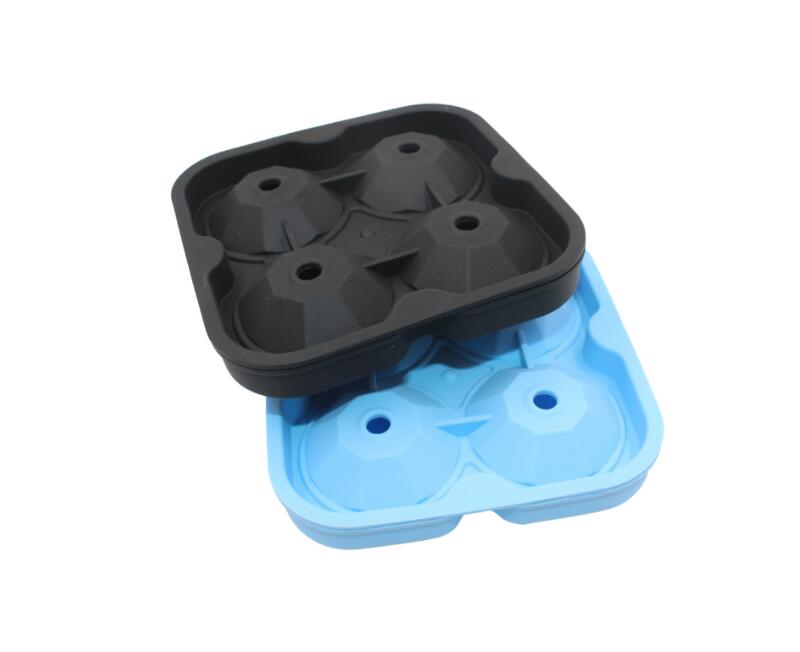 Vassoi per cubetti di ghiaccio a forma di diamante con coperchi stampi per fabbricatori di ghiaccio in silicone BPA cubetto di ghiaccio gratuito per Whisky caramella stampo per gelatina di cioccolato