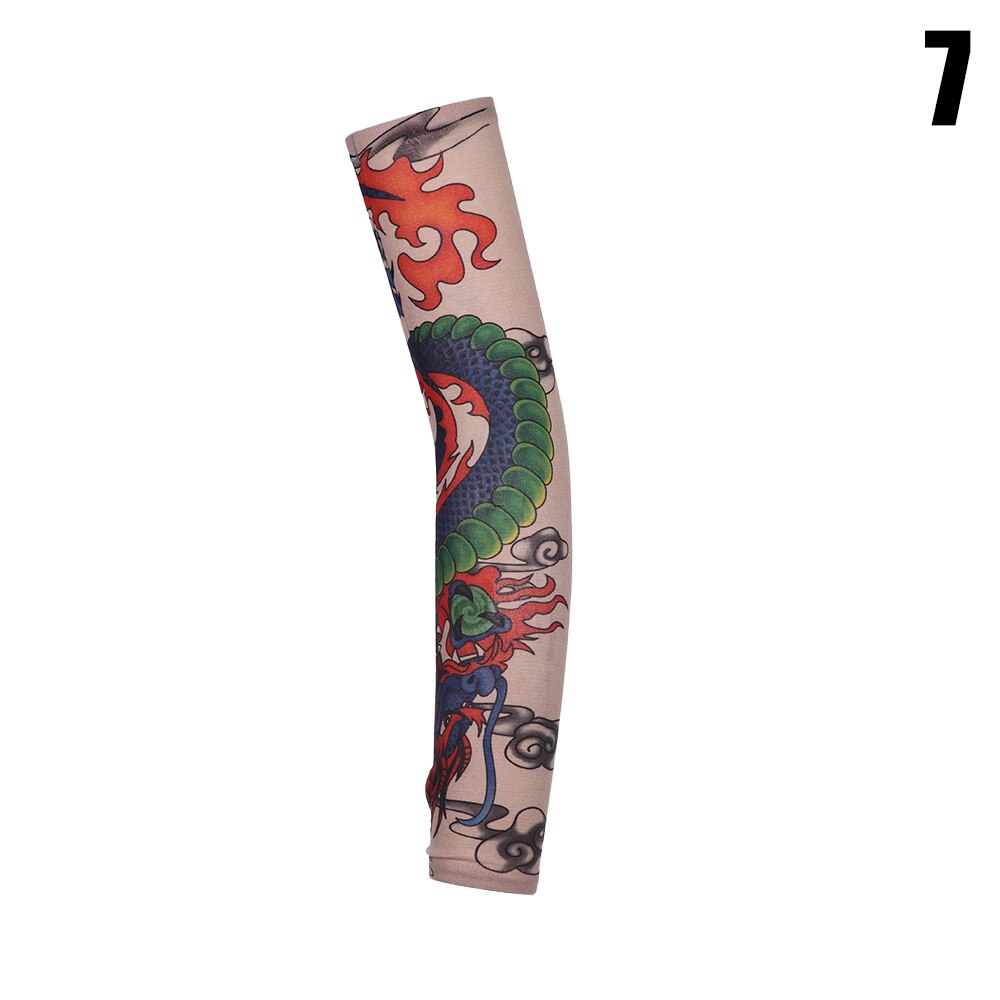 Tattoo Sleeve Arm Warmers Summer Print Mangas For Man Sleeve Seamless Summer Tattoo Stitched Outdoor Woman Riding Sleeve: 7