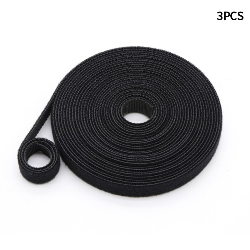 Attaches pour plantes en Nylon, bande Velcro pour plantes de jardin, bande en forme de crochet, boucle de tige en bambou, accessoires de Support, 2m, 3 pièces: Black-10mm x 2m(3pc)