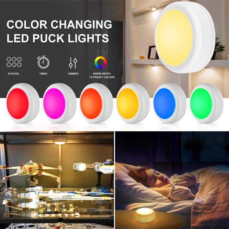 LED Cabinet Light Unlimited Remote Control Garden Light 16 Color Suction Cup Wall Light