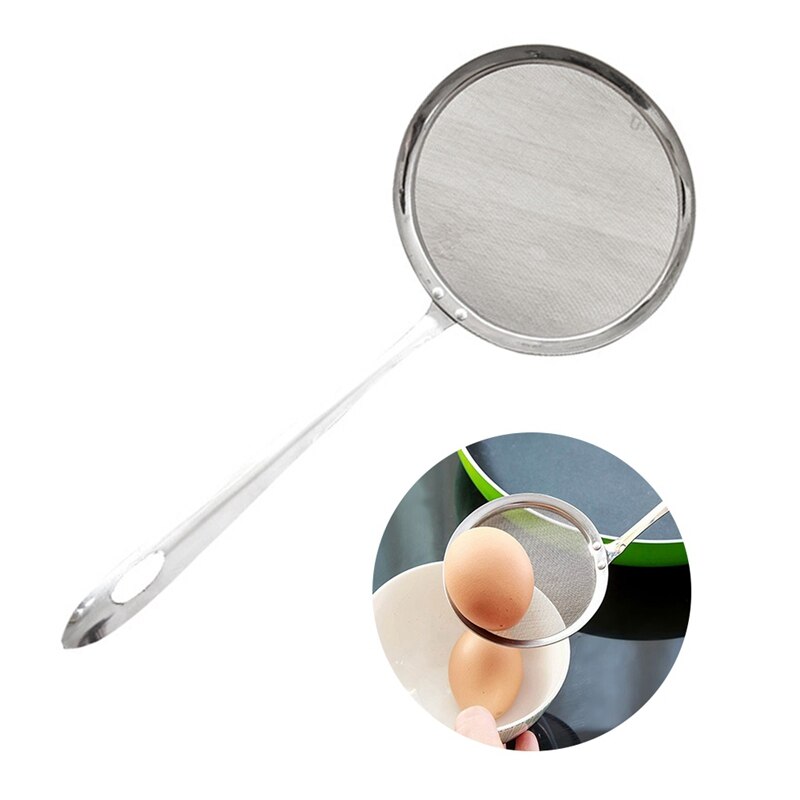 Durable Multi-functional Filter Spoon With Clip Food Kitchen Oil-Frying Filter Stainless Steel Clamp Strainer Kitchen Tools