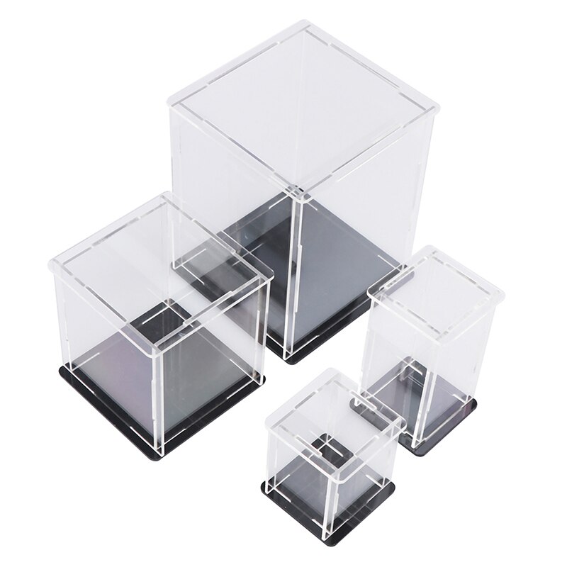 Vitrine acrílica auto-instalação caixa de cubo clara uv à prova de poeira para figuras de ação de basquete