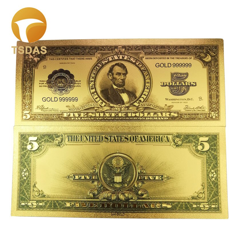 Värikkäät usa setelit 1 dollarin seteli  in 24k kullattua varten: 9