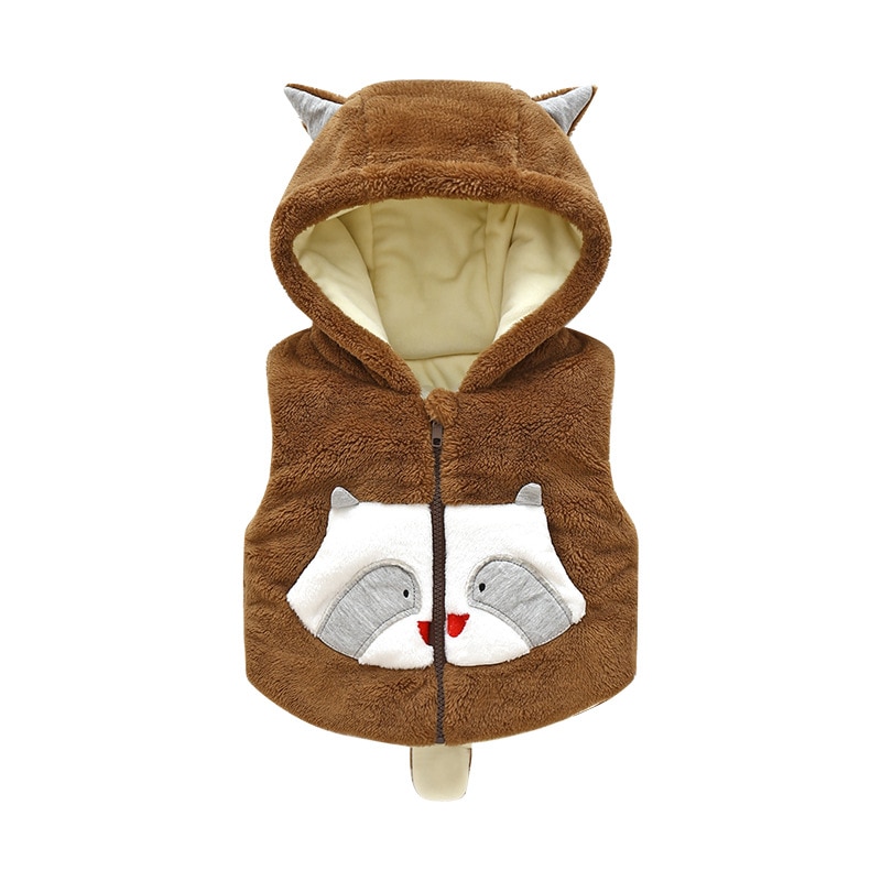 Olekid Herfst Winter Baby Fleece Vest Cartoon Kat Dikker Katoenen Baby Meisje Vest Peuter Jongens Mouwloze Jas