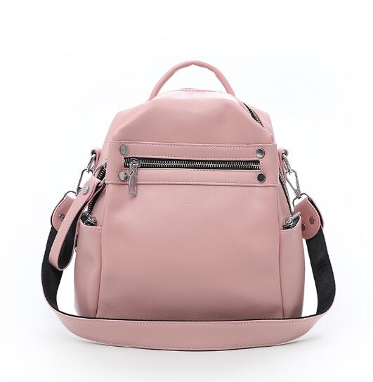 Women Backpack Female Shoulder Bag Multi-purpose Casual Ladies Small Backpack Travel Bag For Girls Backpack: pink JY6817